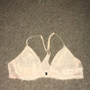 Shear and lace scalloped bra